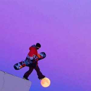 foto scattate al momento giusto - snowboarder sulla luna